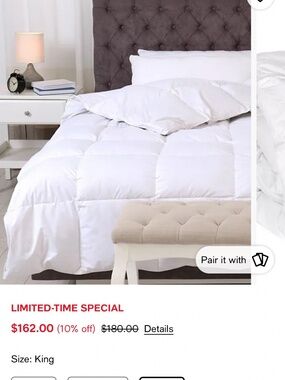 King Melange Home Down Alternative Comforter NWT